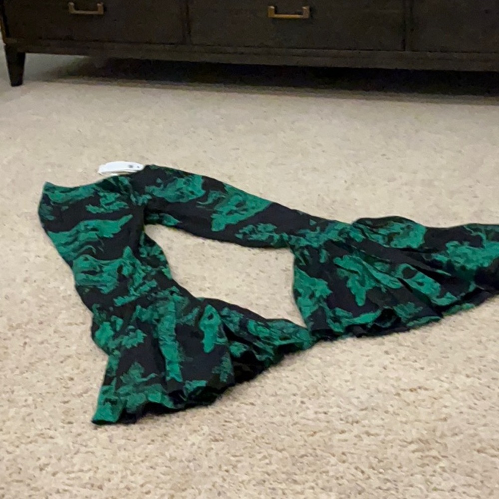 H&M Green and Black Flared Casual Bottoms